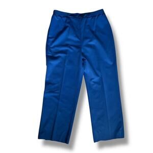 Vintage Royal Blue Elastic Waist Straight Leg Pants Women’s 25 Inseam